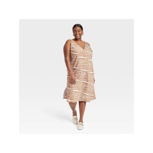 RACHEL RACHEL ROY Womens Beige Draped Front Overlap Skirt Midi Dress S - Picture 1 of 1